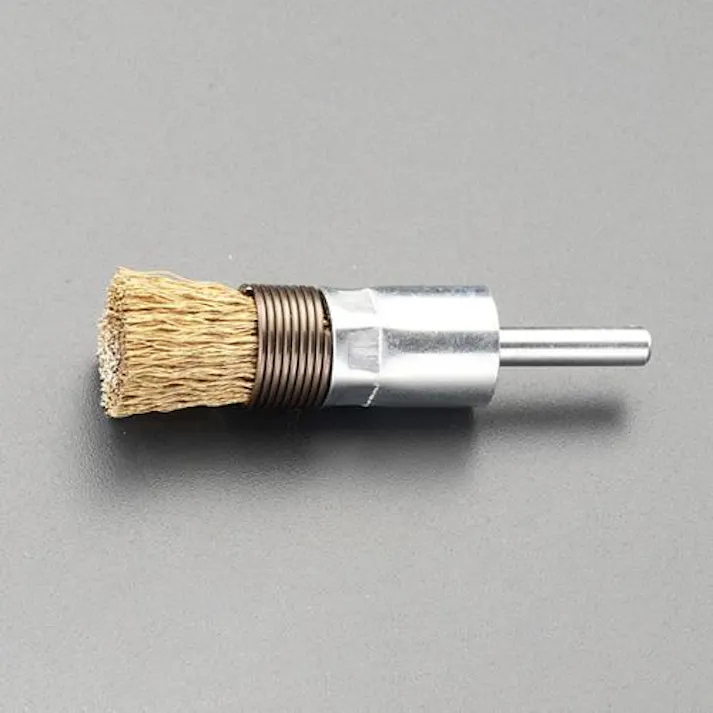ESCO 15mm/6.0mm軸 軸付ブラシ(エンド型 スチール製) EA819BT-6 4548745006063(CDC)【別送品】