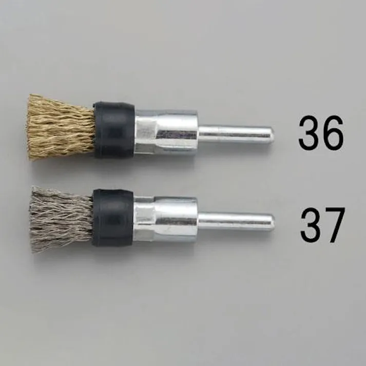 ESCO 15mm/6.0mm軸 軸付ブラシ(エンド型 ステンレス製) EA819BT-37 4548745386073(CDC)【別送品】