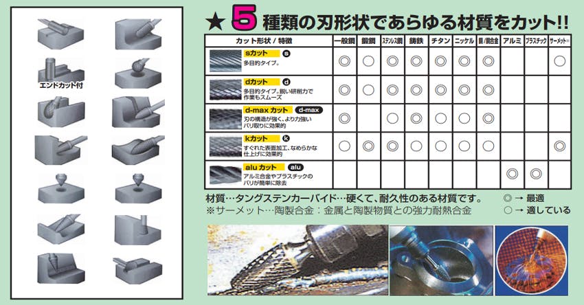 ESCO 16x25mm/6mm軸 [Coated]超硬バー(End Cut) EA819VJ-16