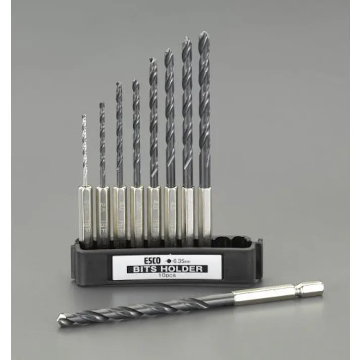 ESCO 2.0-6.0mm/9本組 六角軸ドリル(HSS) EA824BH 4548745481488(CDC)【別送品】