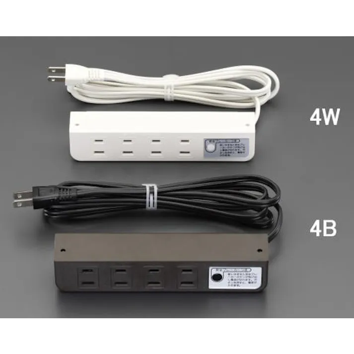 ESCO AC125V/15Ax1.9m コンセント/ネジ止(ブレーカー付/白) EA815HM-4W 4548745562927(CDC)【別送品】