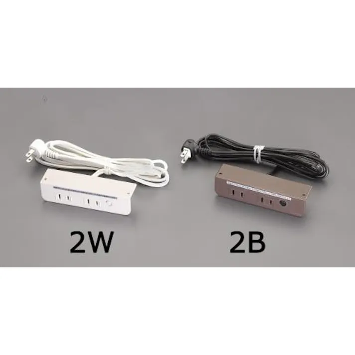 ESCO AC125V/15Ax1.8m コンセント/ネジ止(ブレーカー付/茶) EA815HK-2B 4548745570885(CDC)【別送品】