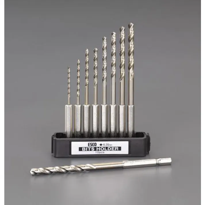 ESCO 2.0-6.0mm 9本組六角軸ショートドリルセット(CO-HSS) EA824BL-59 4548745831788(CDC)【別送品】