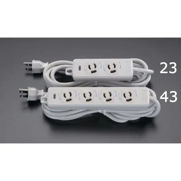 明工社 AC125V/15Ax 1m タップ(2口・抜け止・アース付) EA815GK-21 4550061022030(CDC)【別送品】