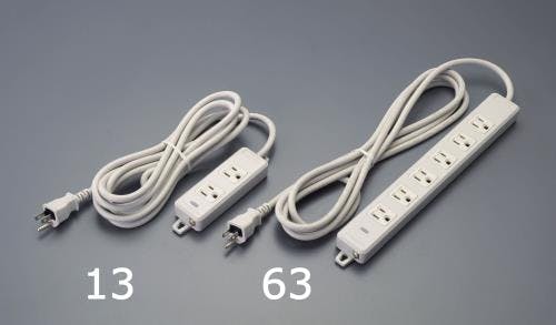 明工社 タップ(6口・アース・マグネット付) AC125V/15Ax1m EA815GK-61 4550061026007【別送品】