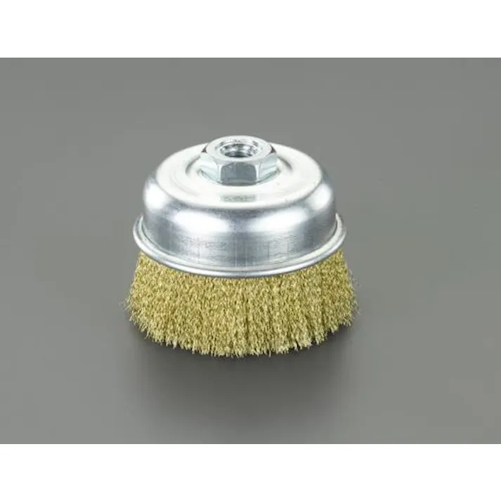 ESCO 75mm/M10 ワイヤーブラシ(カップ型/真鍮製) EA809YR-76 4550061160886(CDC)【別送品】