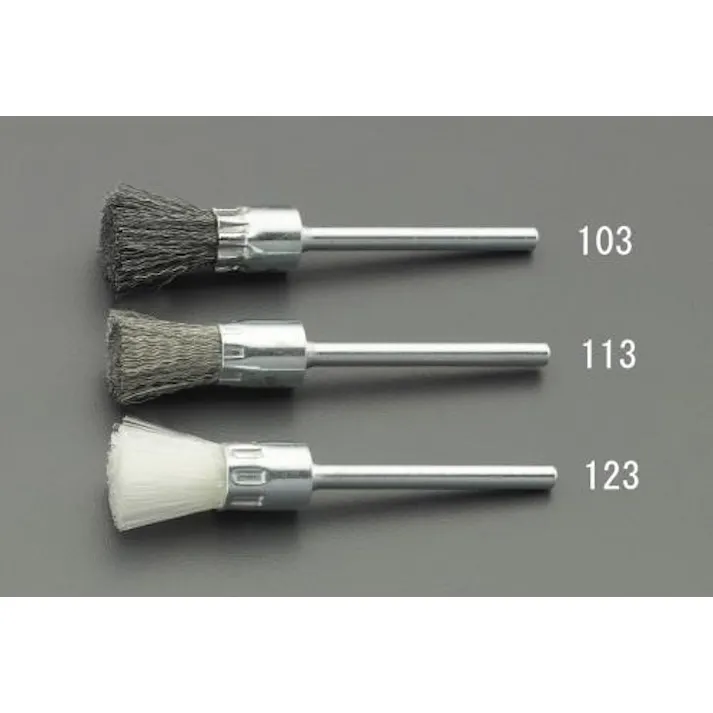 ESCO 6mm/3mm軸 軸付ミニブラシ(エンド型/ステンレス) EA819BN-112 4550061192542(CDC)【別送品】
