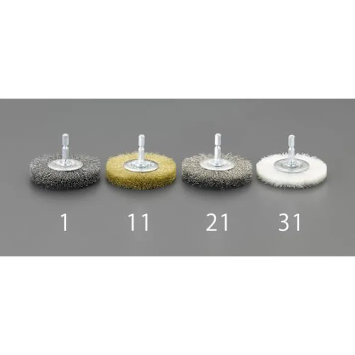 ESCO 30mm 六角軸 軸付ブラシ(平型/真鍮) EA819BL-21 4550061195260(CDC)【別送品】