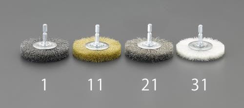 軸付ブラシ(平型/真鍮) 六角軸 50mm EA819BL-23 4550061195284【別送品】