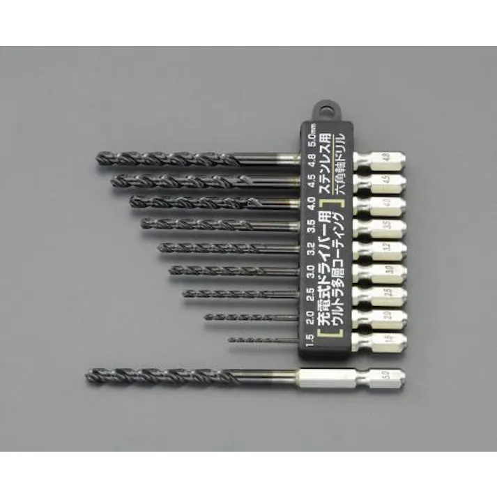 ESCO 1.5- 5.0mm/10本組 六角軸ドリル(ステンレス用) EA824DL-21 4550061196502(CDC)【別送品】