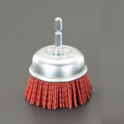 軸付ブラシ(カップ型/砥粒ナイロン) 六角軸 50mm/#80 EA819BL-141