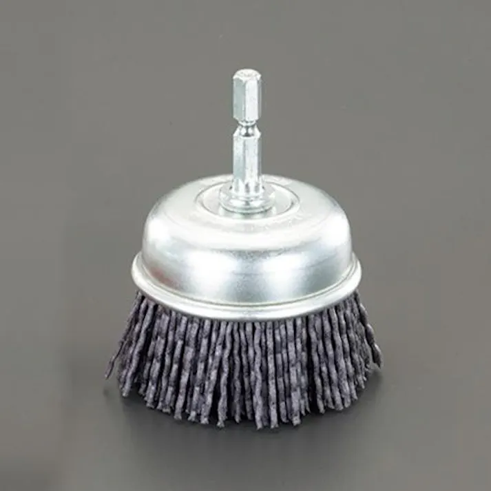 ESCO 50mm/#150六角軸軸付ブラシ(カップ型/砥粒ナイロン) EA819BL-142 4550061199374(CDC)【別送品】