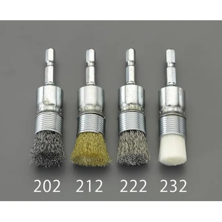ESCO 20mm 六角軸 軸付ブラシ(エンド型/ステンレス) EA819BL-212 4550061200506(CDC)【別送品】