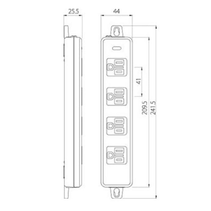 明工社 AC125V/15Ax 5m タップ(4口･ハーネスプラグ) EA815GK-212 4550061920206(CDC)【別送品】