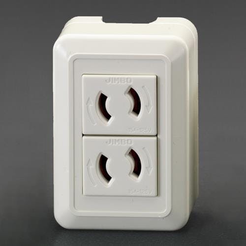 神保電器(JIMBO) コンセント [角形] [2口][抜止め] 125V/15A EA940CJ-52 4518340242609【別送品】