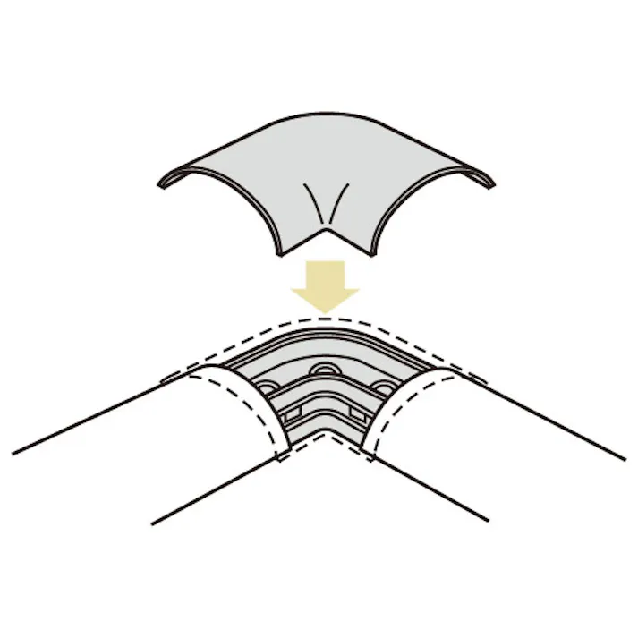 未来工業 ワゴンモールコーナー(灰) 30mm EA947HM-21F 4518340244832【別送品】