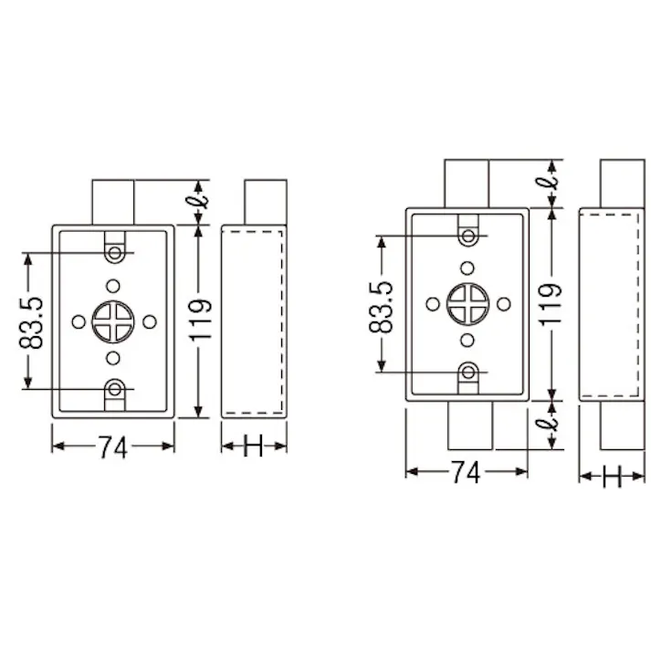 未来工業 露出ボックス(VE管用/1方向)グレー φ22mm EA940CS-92 4518340245198【別送品】