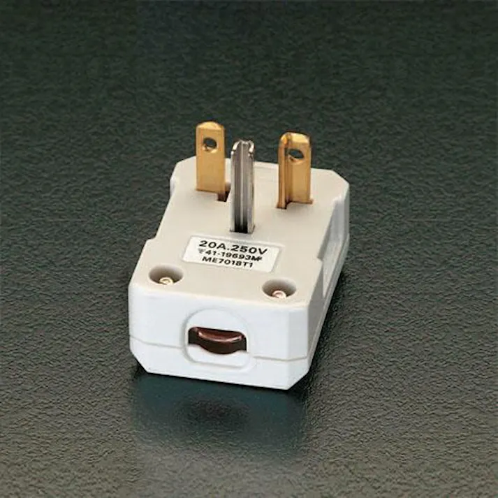 明工社 AC250V/20A L型プラグ(平型ケーブル用) EA940B-6 4518340434790(CDC)【別送品】