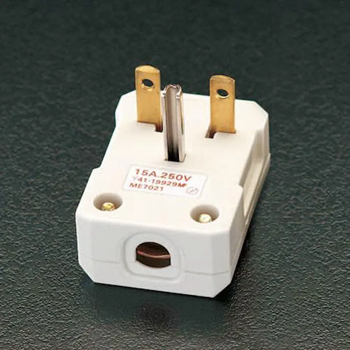 明工社 AC250V/15A L型プラグ(丸型ケーブル用) EA940B-7 4518340434813(CDC)【別送品】