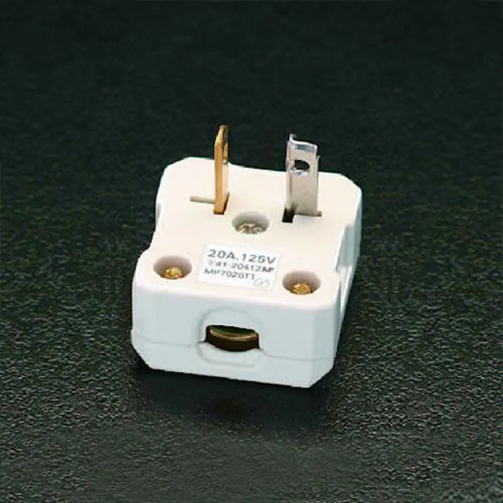 明工社 L型プラグ(平型ケーブル用) AC125V/20A EA940B-12 4518340434882【別送品】