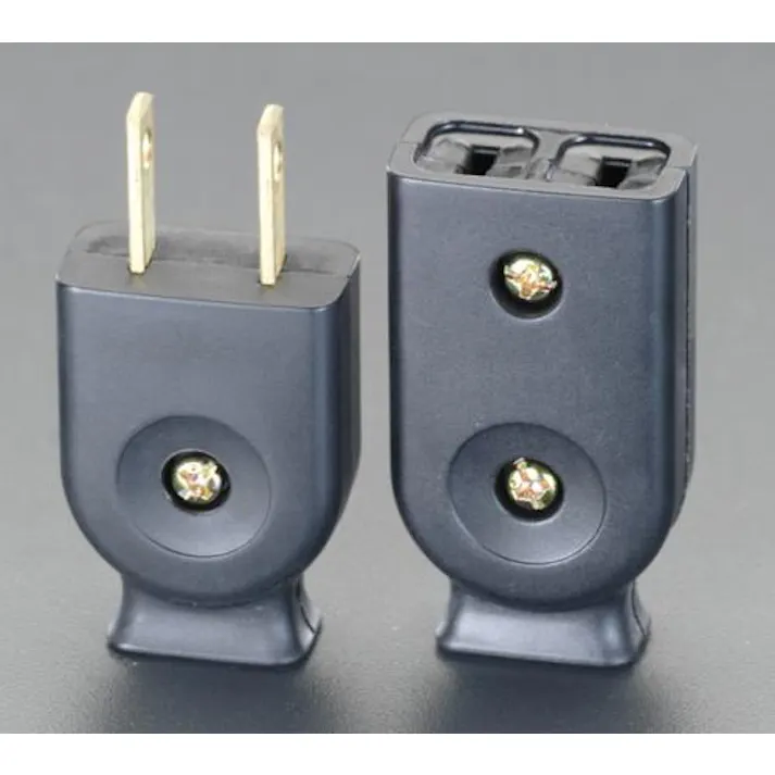 朝日電器(ELPA) AC125V/15A 平型コネクターセット(黒) EA940C-12B 4518340688919(CDC)【別送品】