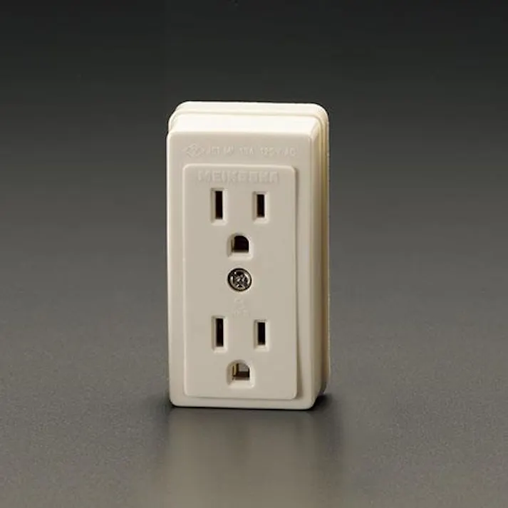 明工社 125V/15A 接地形コンセント(2口/接地2P) EA940CJ-2 4518340757370(CDC)【別送品】