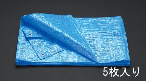 ブルーシート(#1500/5枚) 3.6x5.4m/0.15mm EA911AB-13A 4518340988033【別送品】