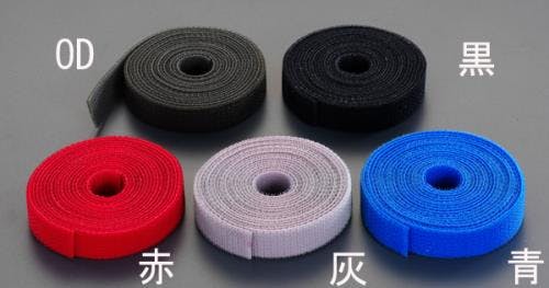 両面マジック結束バンド(灰) 25mmx2.0m EA944M-45 4548745069341【別送品】