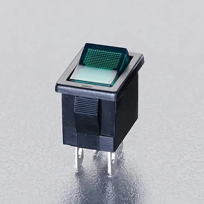 NKKスイッチズ 125V/ 9A 2極単投/ネオン球照光ロッカースイッチ(緑) EA940DH-401 4548745174748(CDC)【別送品】
