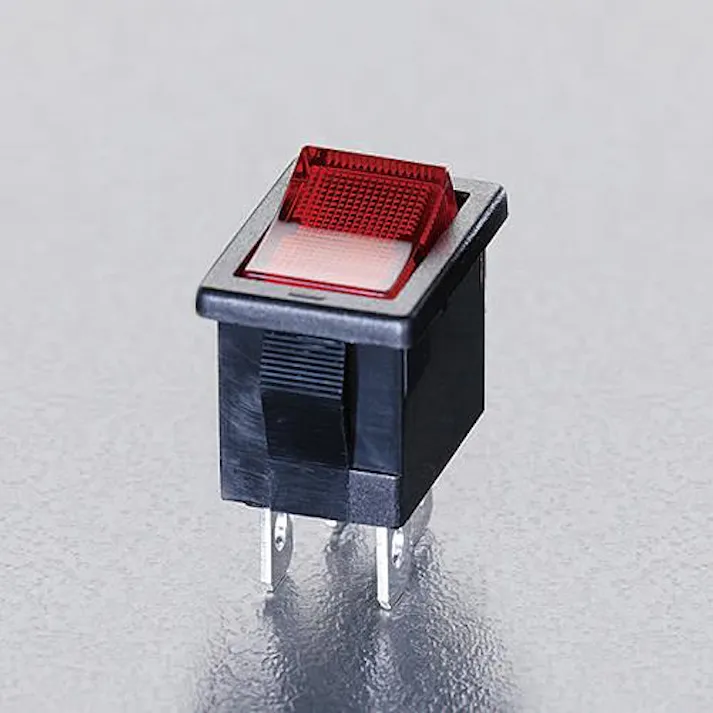 NKKスイッチズ 125V/ 9A 2極単投/ネオン球照光ロッカースイッチ(赤) EA940DH-402 4548745174755(CDC)【別送品】