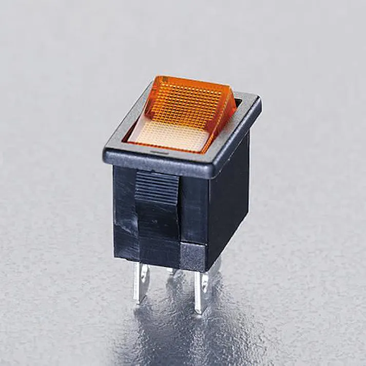 NKKスイッチズ 2極単投/ネオン球照光ロッカースイッチ(黄) 125V/9A EA940DH-403 4548745174762【別送品】