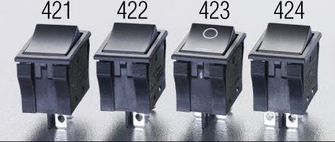 NKKスイッチズ 単極双投/ロッカースイッチ(TV-8 適合) 125V/9A EA940DH-422 4548745175073【別送品】