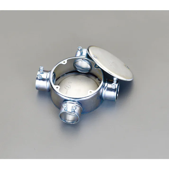 ESCO  E25 露出ボックス(4方出/丸型) EA940CS-35 4548745426106(CDC)【別送品】