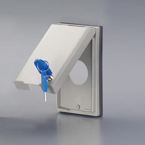 明工社 防滴プレート(鍵付) [丸型コンセント用] EA940CN-190 4548745747690【別送品】