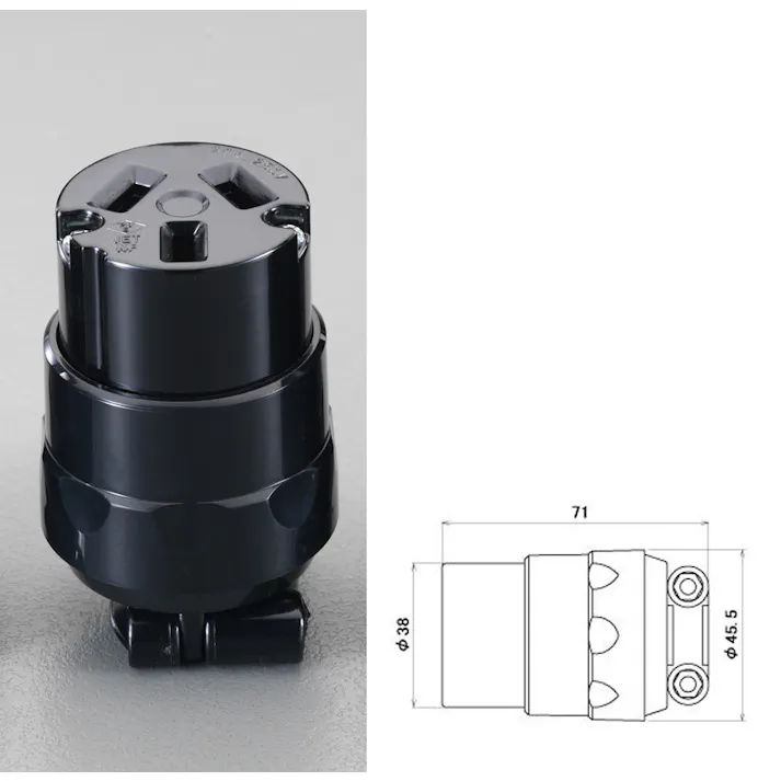 明工社 コネクターボディー(3P) AC250V/20A EA940BE-12 4548745748246【別送品】