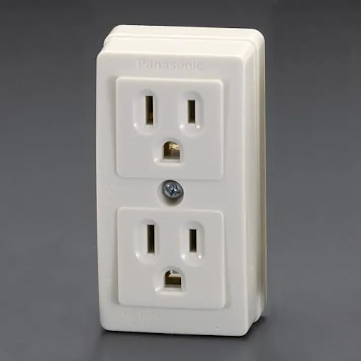 パナソニック(Panasonic) 125V/15A 角型コンセント(2口/接地付) EA940CG-132 4548745975321(CDC)【別送品】