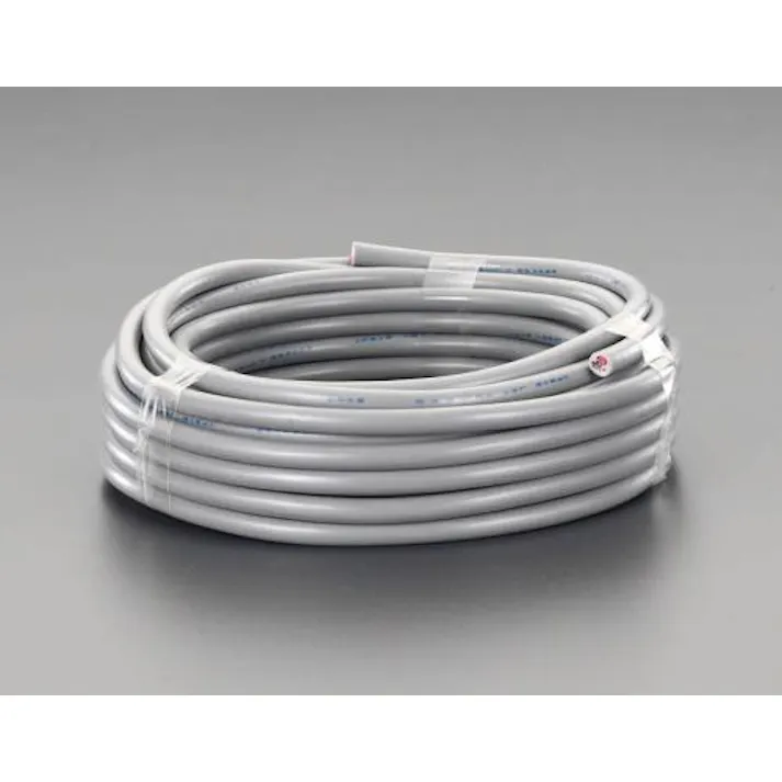 ESCO 300V/ 7A/ 50m ビニールキャブタイヤケーブル(3芯/灰) EA940AH-205 4550061054802(CDC)【別送品】