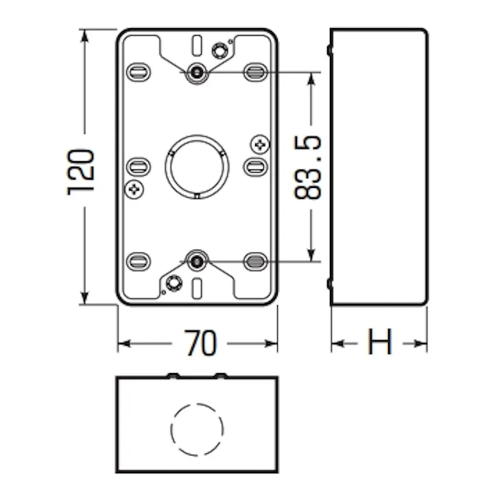 未来工業 露出ボックス(1個用) φ22mm EA940CS-222 4550061087800【別送品】