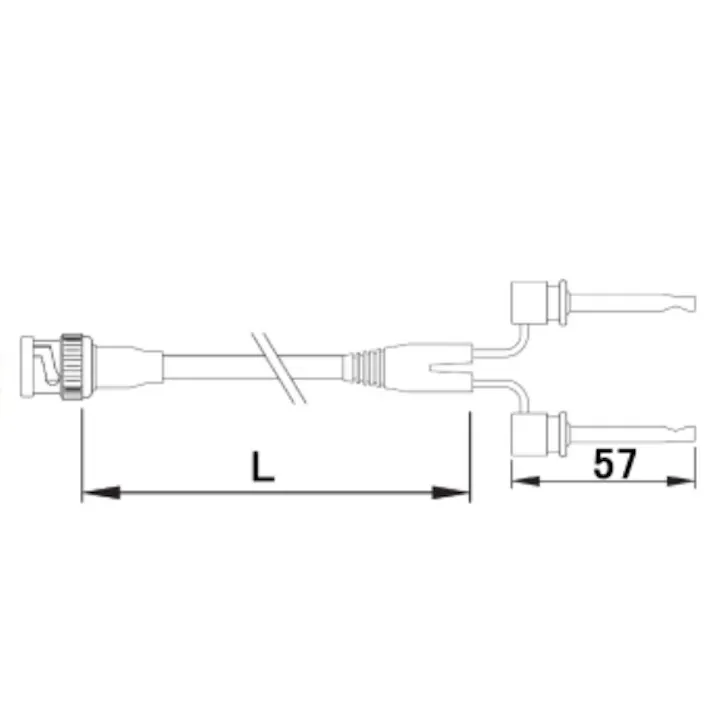 テイシン電機 同軸テストリード(BNCコネクタ/ICクリップ分岐) 1500mm EA940DT-263 4550061093443【別送品】