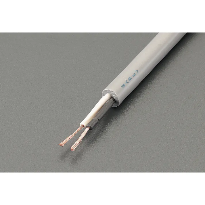 ESCO 2 m平方mx10m/2芯 ビニールキャブタイヤケーブル EA940AG-610 4550061264973(CDC)【別送品】