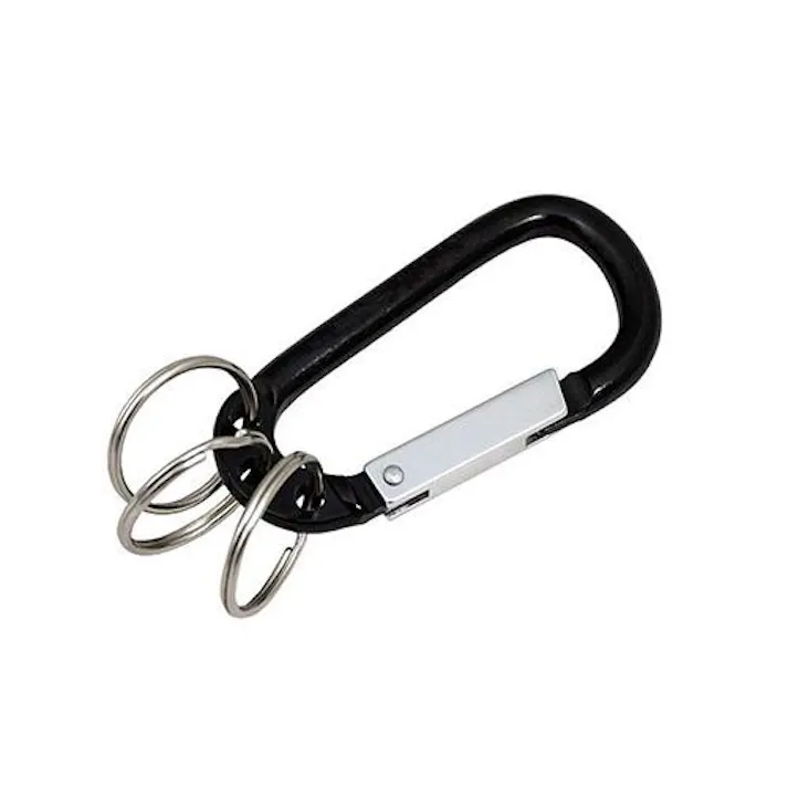 ESCO キーリング(カラビナフック/ブラック) EA916ZL-92 4550061378793(CDC)【別送品】