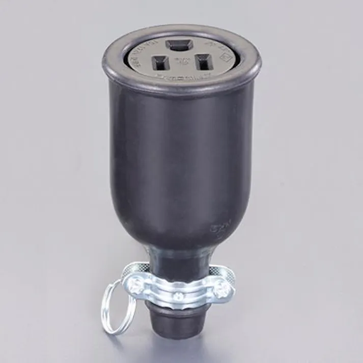明工社 AC125V/15A 防水コネクター(接地2P) EA940BN-12 4550061382318(CDC)【別送品】
