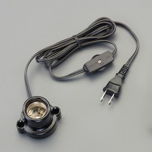 【中古】 ELPA コード付ソケット E26 1.8m ブラック KP-20H