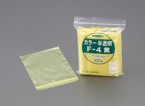 生産日本社(セイニチ) ポリ袋(チャック付/黄/300枚) 60x85mm EA944C-702 4550061383797【別送品】