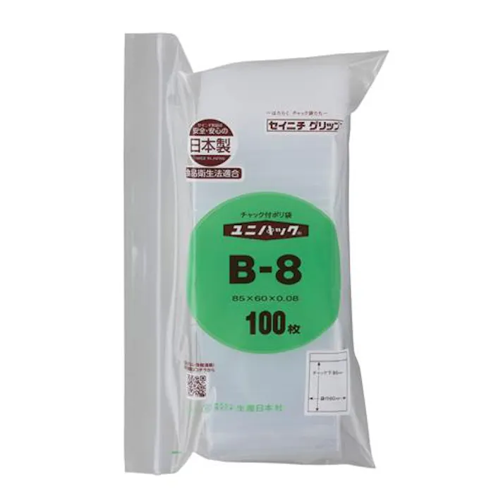 生産日本社(セイニチ) 85x 60mm ポリ袋(チャック付/100枚) EA944CA-85A 4550061915042(CDC)【別送品】