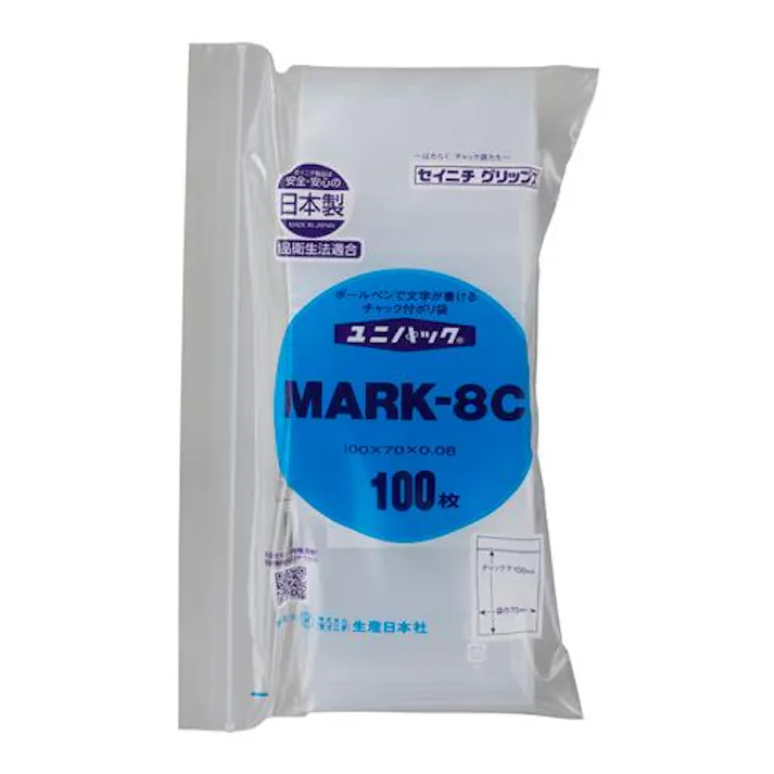 生産日本社(セイニチ) 100x 70mm ポリ袋(チャック付/100枚) EA944CB-100A 4550061915103(CDC)【別送品】