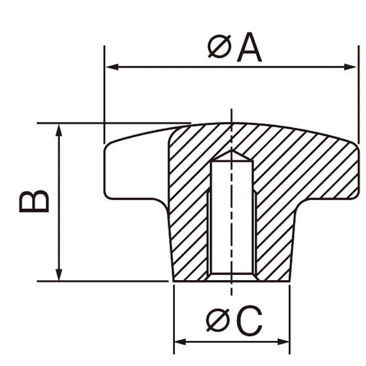 イマオコーポレーション 雌ねじノブ M12x22mm/φ63mm EA948BX-13 4518340087842【別送品】