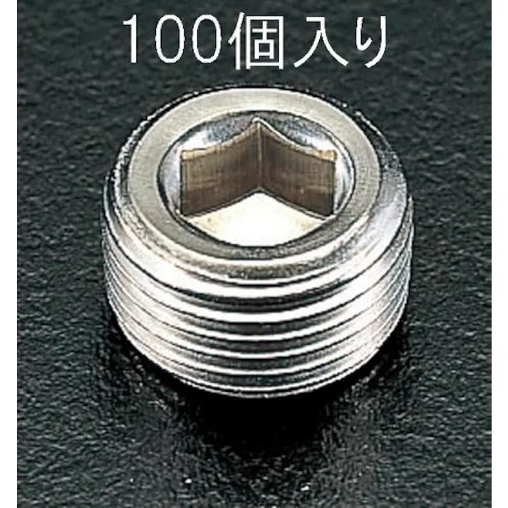 ESCO R 1/8" テーパーねじプラグ(ステンレス製/100個) EA949GP-1 4518340108660(CDC)【別送品】