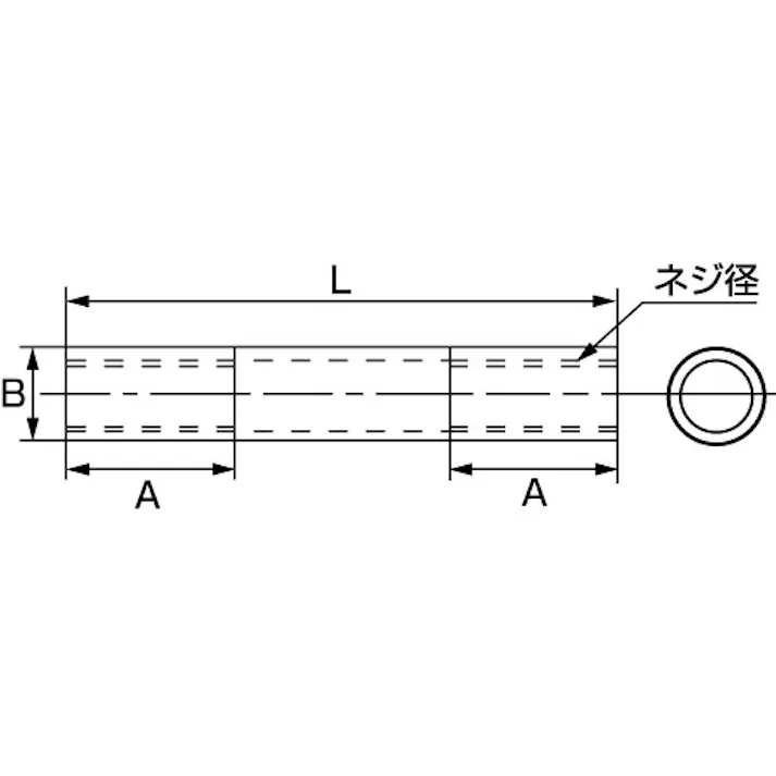 パイプナット(ステンレス製) M12x75mm EA949HK-32 4518340349575【別送品】