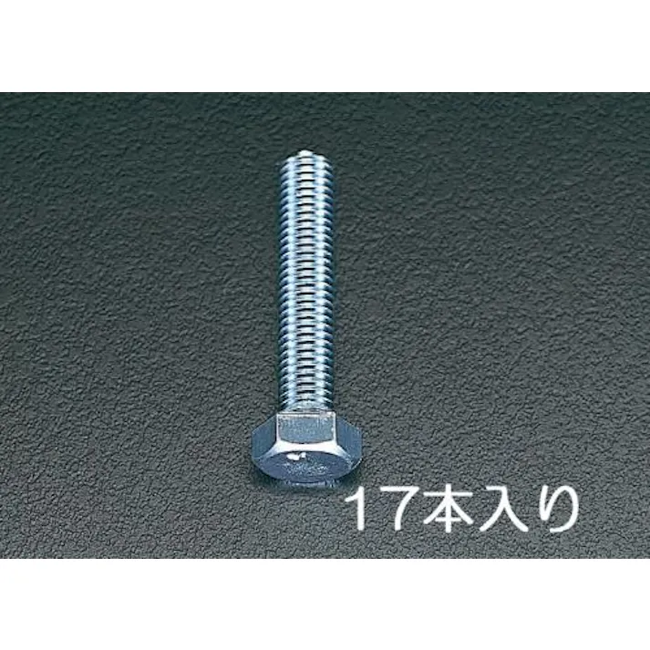 ESCO M12x25 mm 六角頭全ねじボルト(ユニクロメッキ/17本) EA949HB-121 4518340412606(CDC)【別送品】